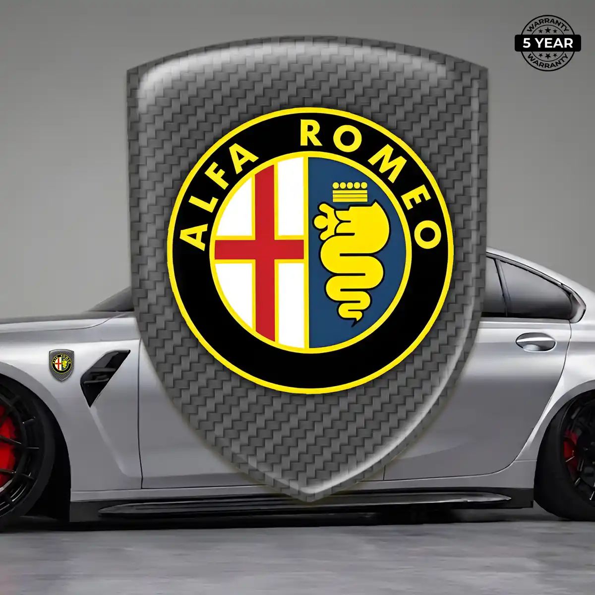 Alfa Romeo 3D Emblem Sticker Sleek Style