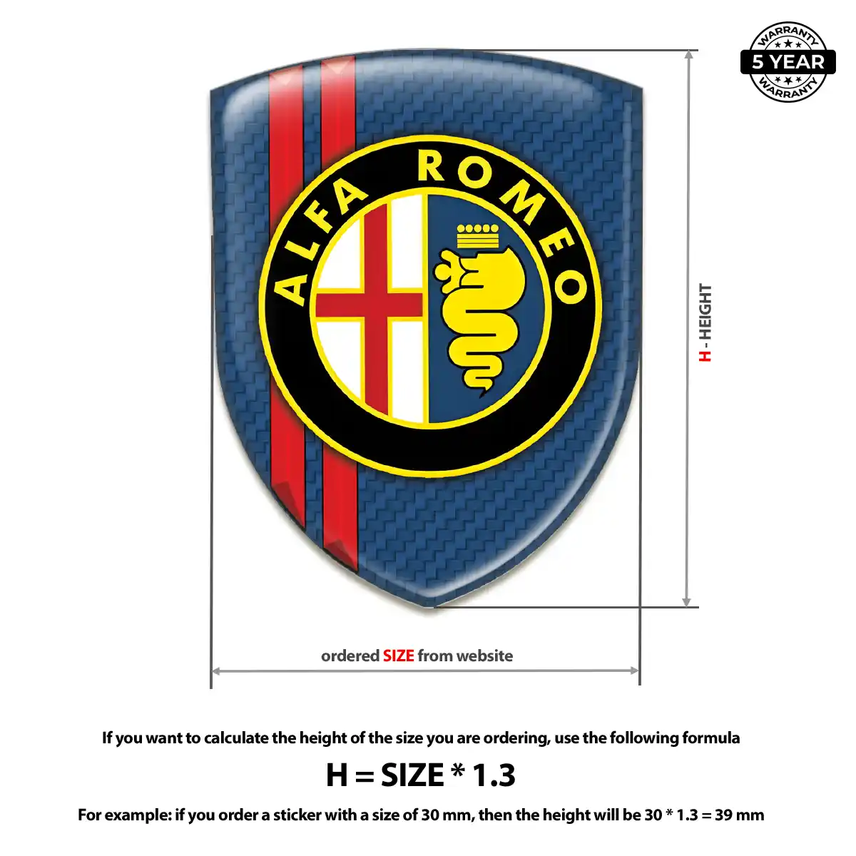 Alfa Romeo 3D Emblem Sticker Superior Craft