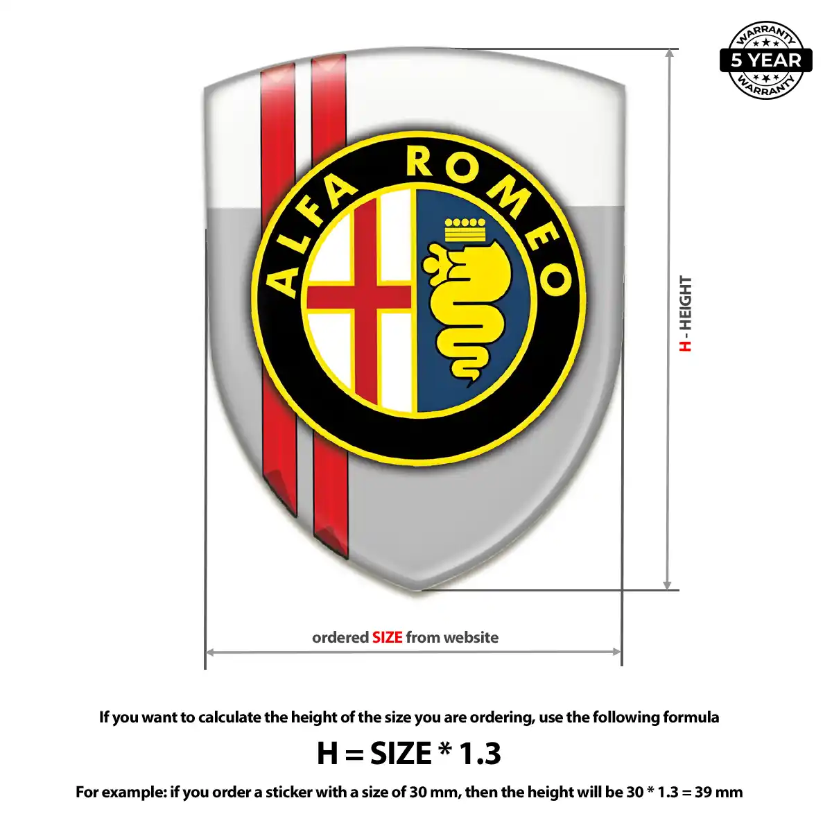 Alfa Romeo 3D Gel Sticker Elite Finish