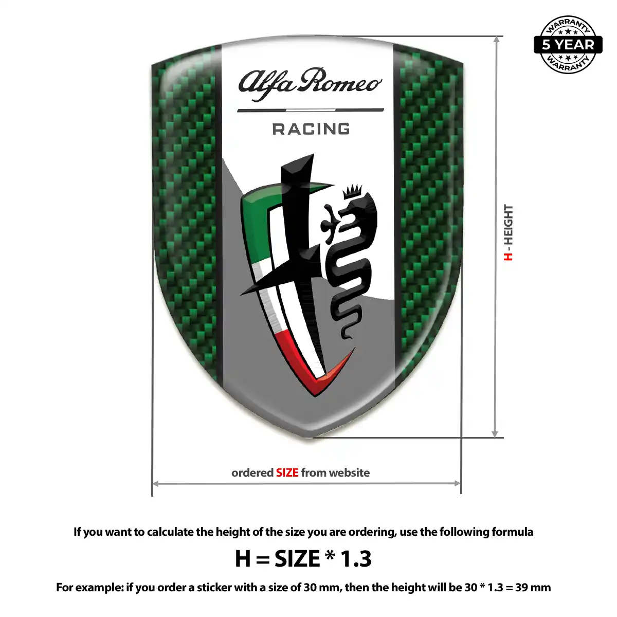 Alfa Romeo 3D Gel Sticker Prime Quality