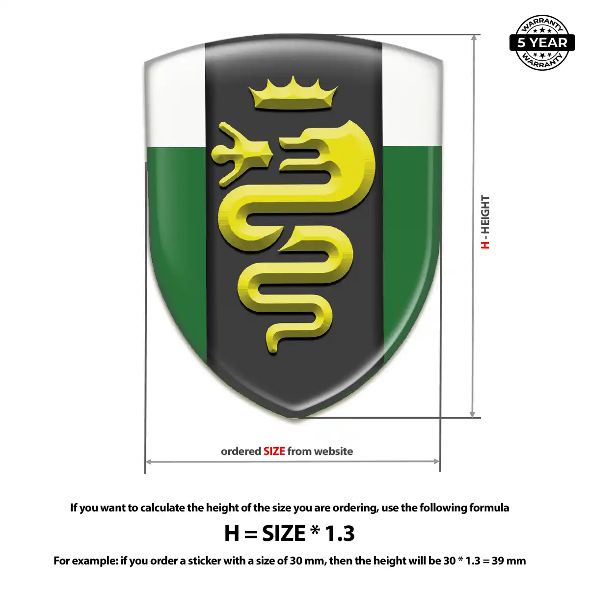 Alfa Romeo 3D Gel Sticker Refined Design