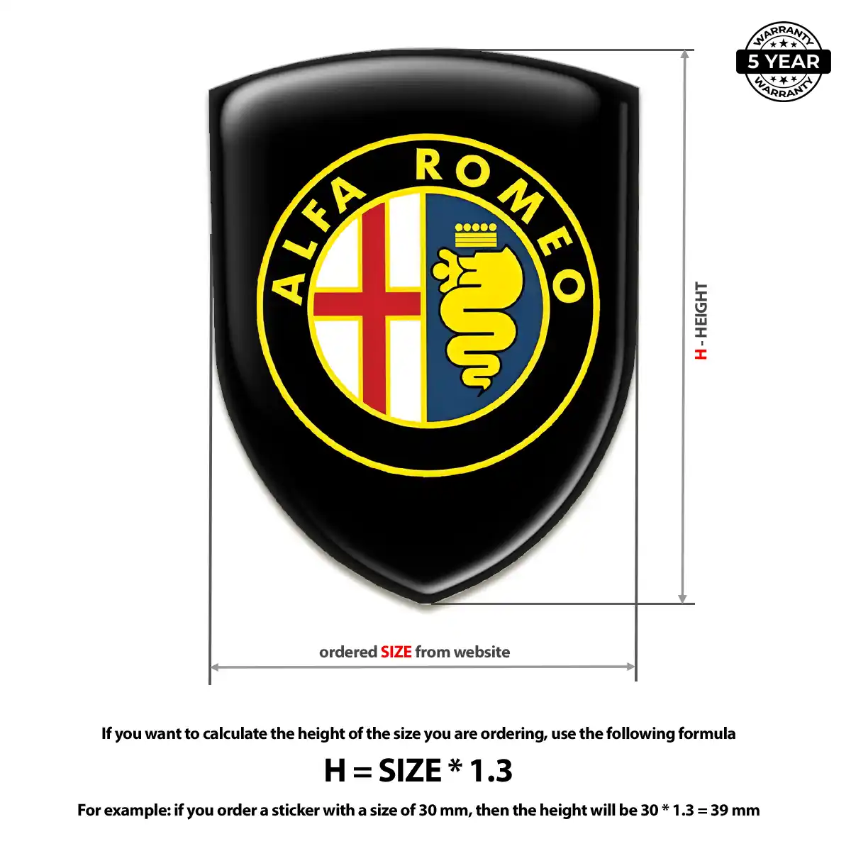 Alfa Romeo 3D Gel Sticker Signature Grade