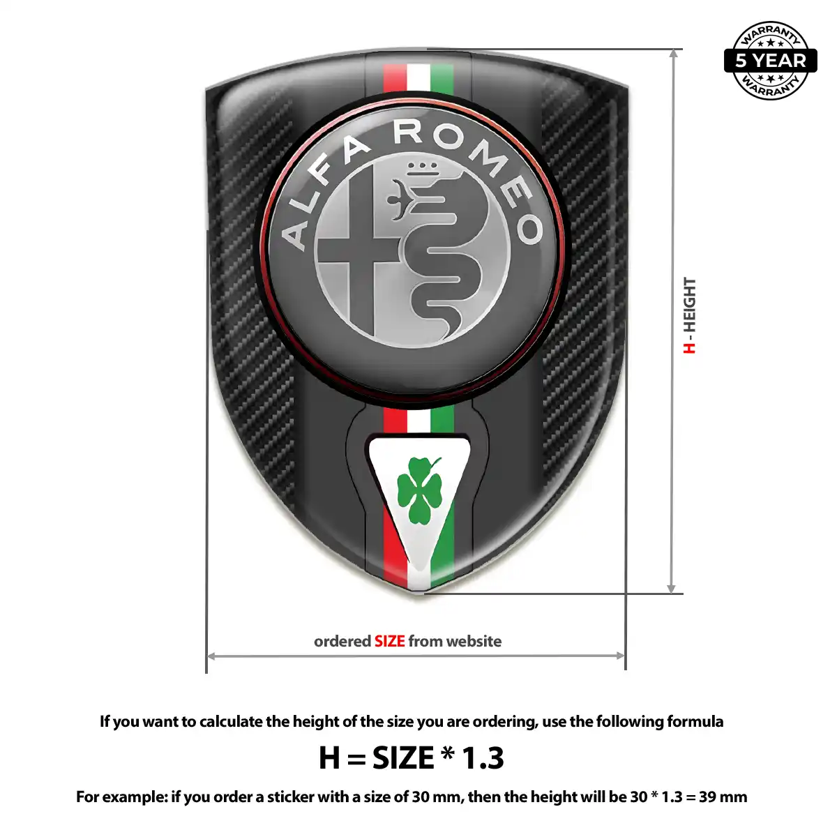 Alfa Romeo 3D Gel Sticker Sleek Style