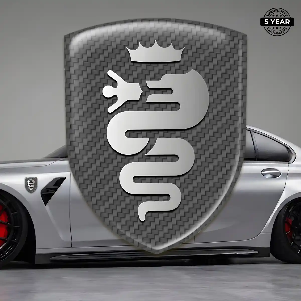 Alfa Romeo 3D Logo Sticker Deluxe Edition