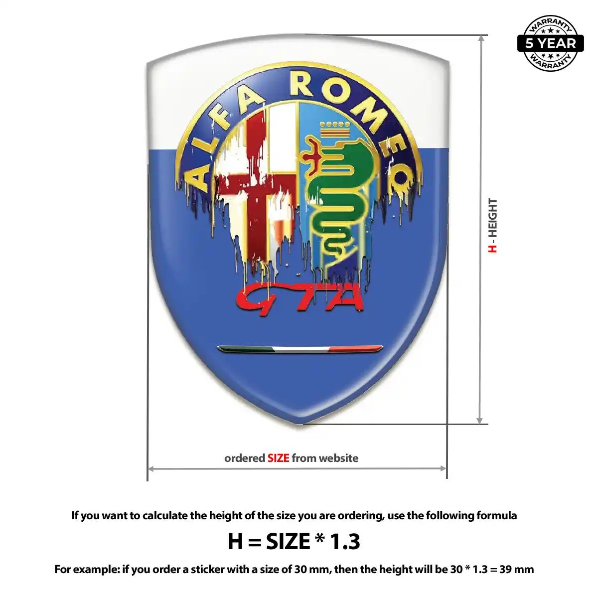 Alfa Romeo 3D Logo Sticker Elite Finish