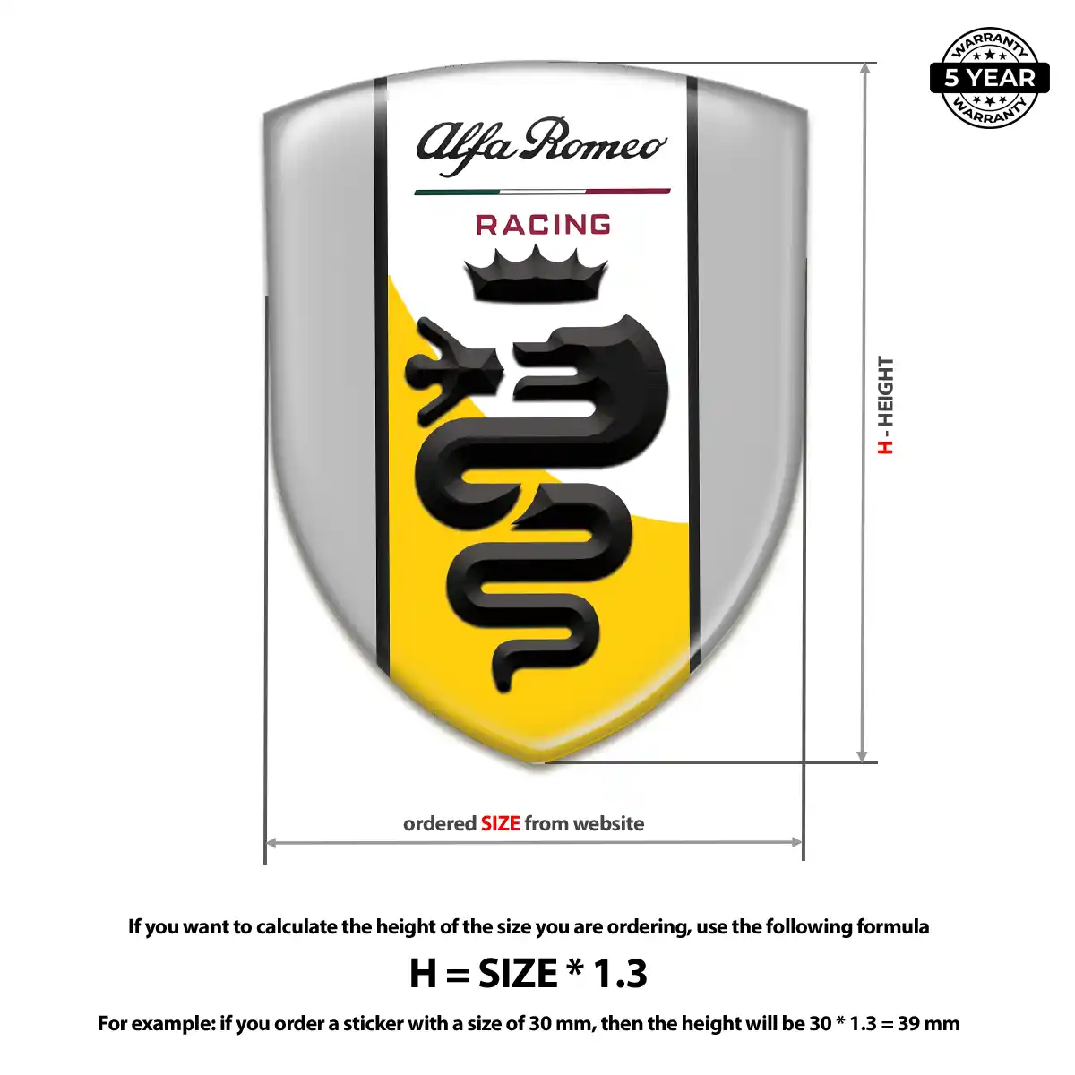 Alfa Romeo 3D Logo Sticker Prestige Line