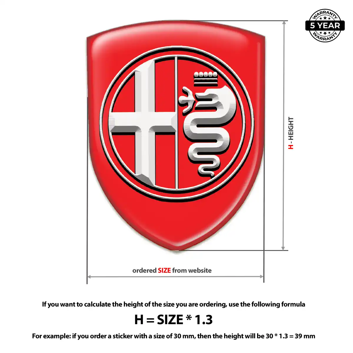 Alfa Romeo 3D Logo Sticker Refined Design