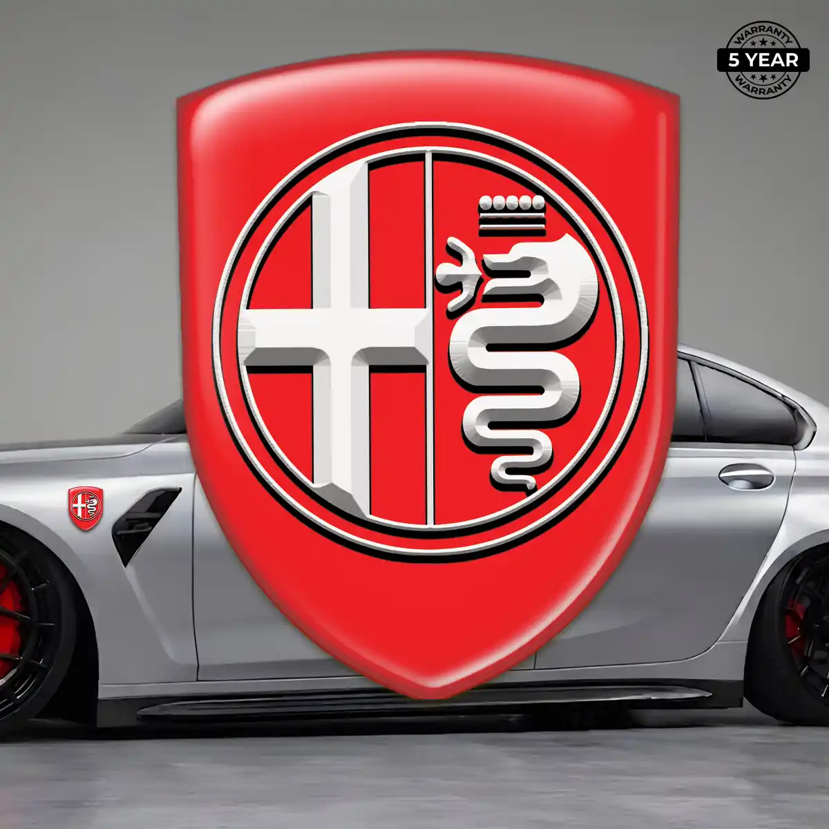Alfa Romeo 3D Logo Sticker Refined Design