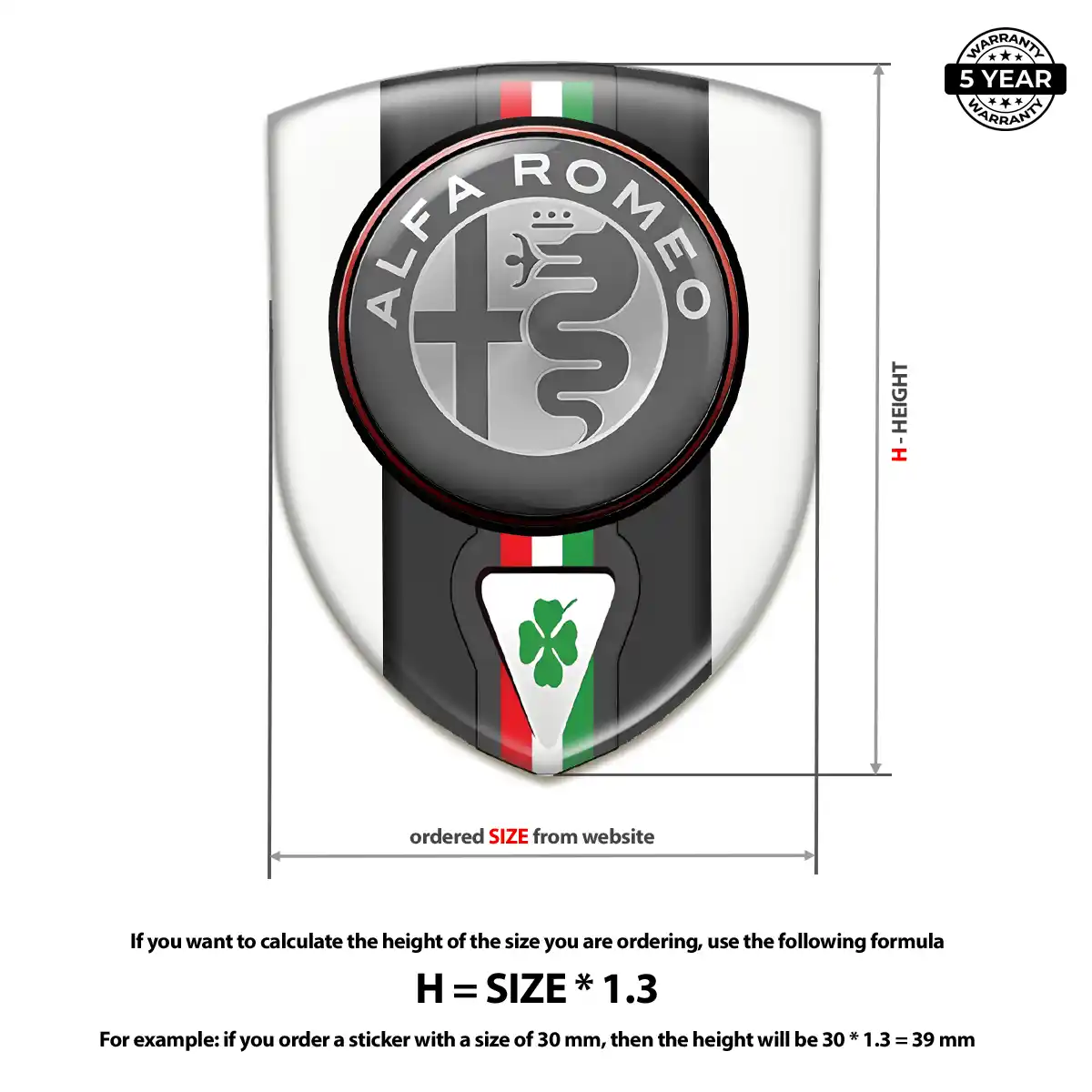 Alfa Romeo 3D Logo Sticker Signature Grade