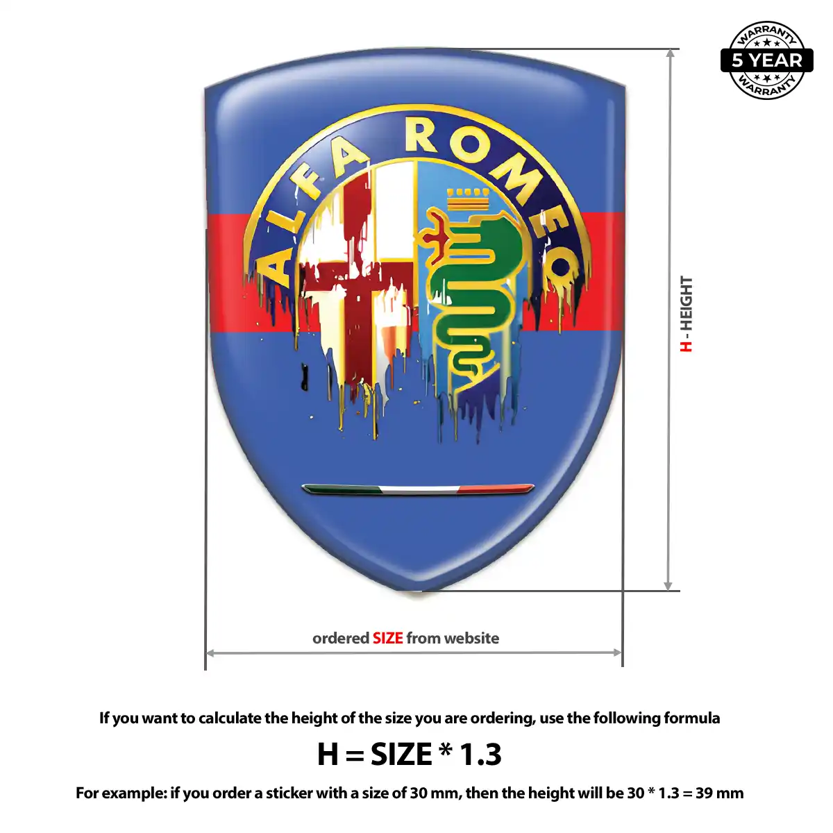 Alfa Romeo 3D Logo Sticker Sleek Style