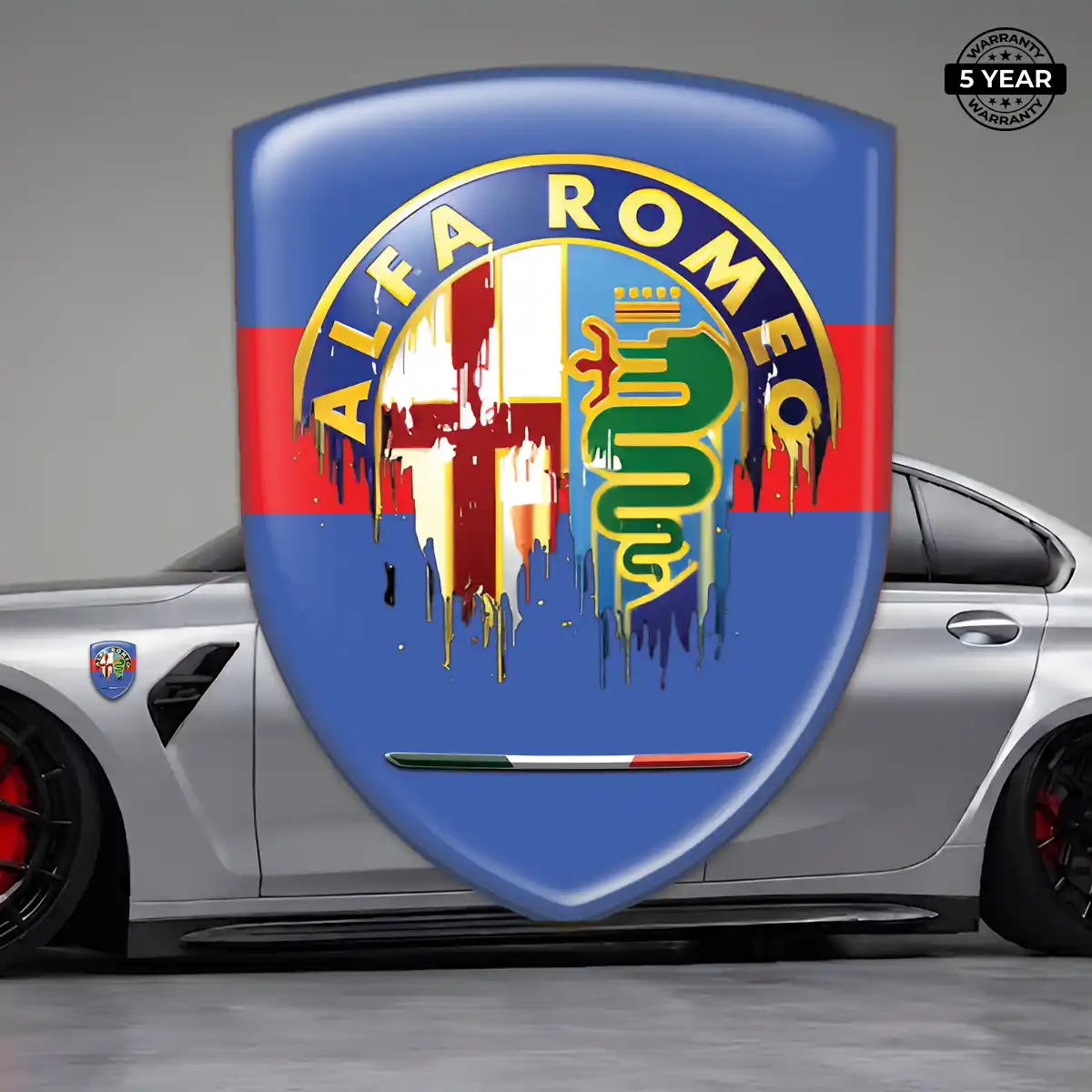 Alfa Romeo 3D Logo Sticker Sleek Style