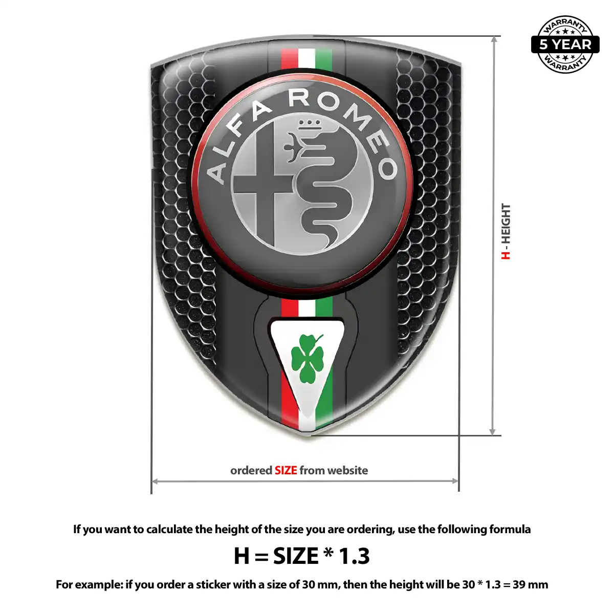 Alfa Romeo 3D Logo Sticker Superior Craft