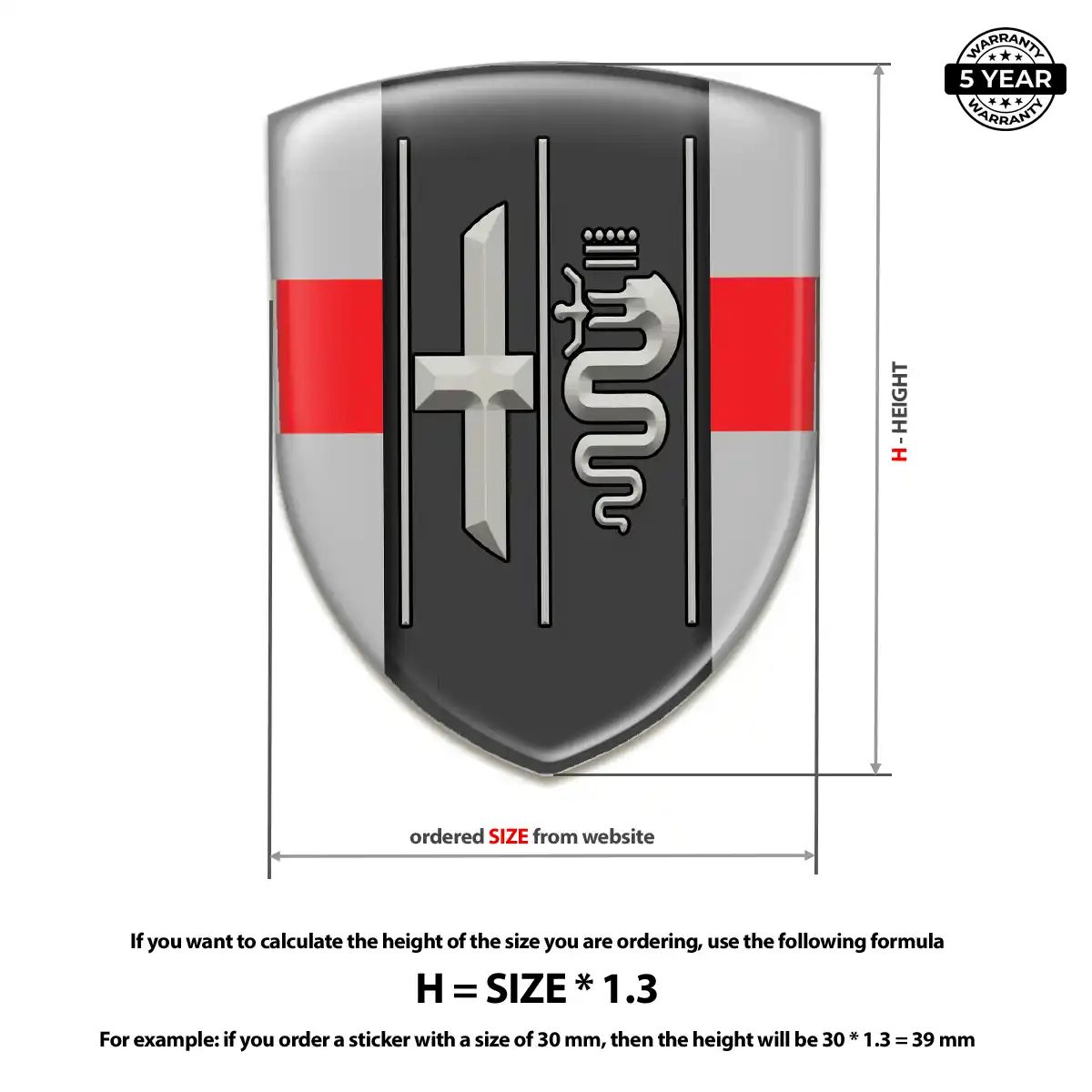 Alfa Romeo 3D Resin Sticker Prestige Line