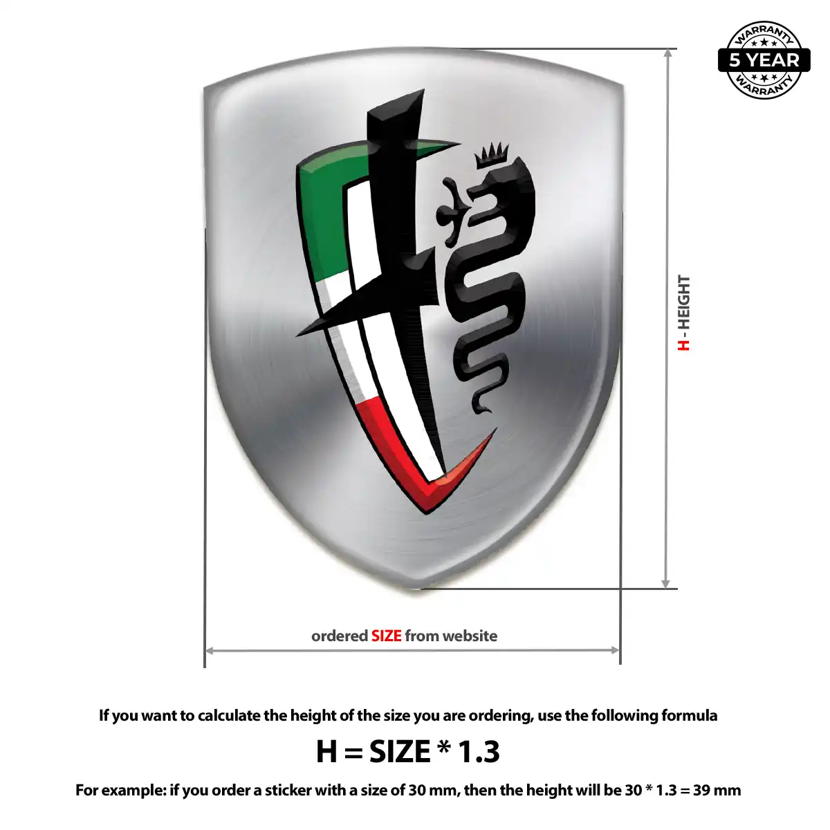 Alfa Romeo 3D Resin Sticker Signature Grade