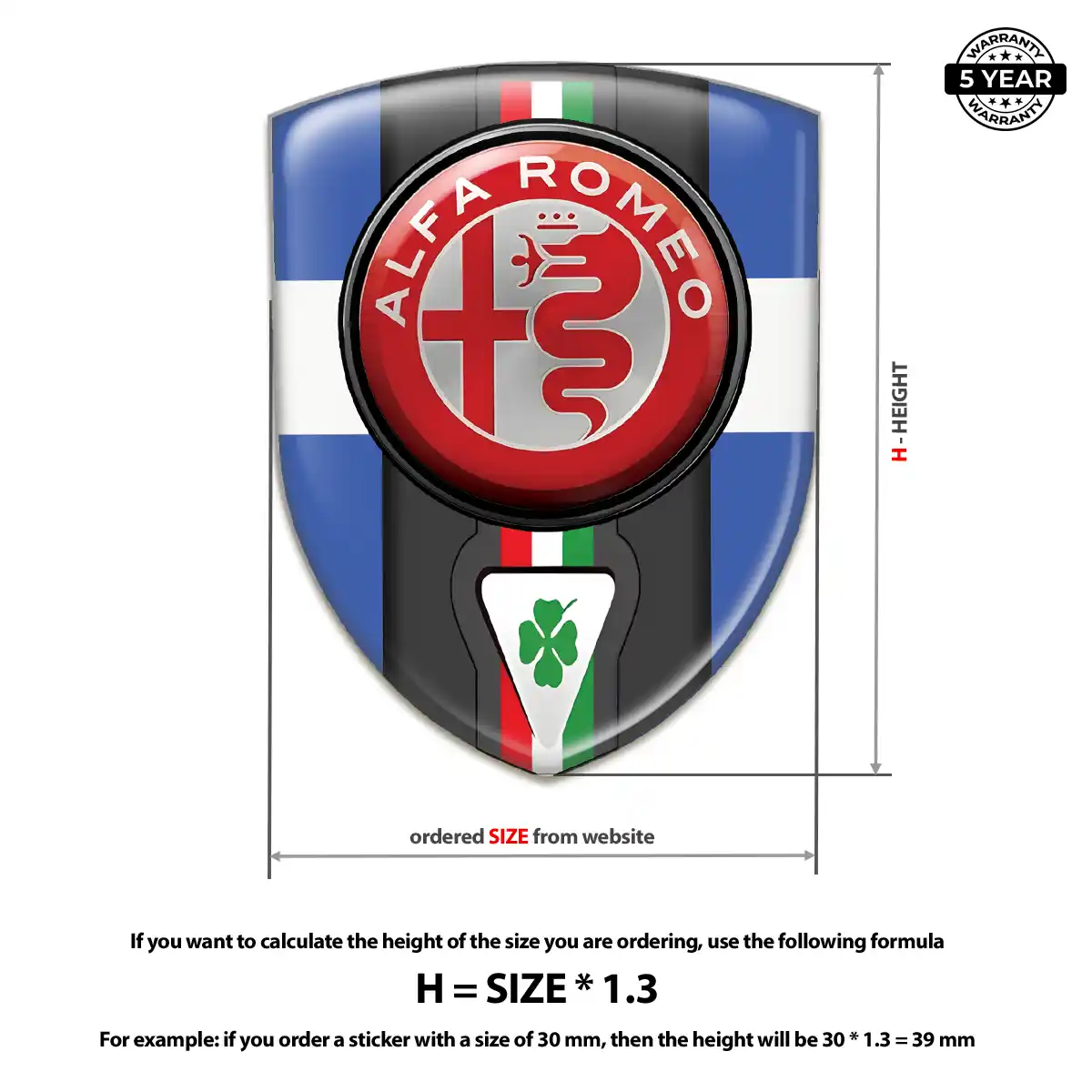Alfa Romeo 3D Resin Sticker Sleek Style