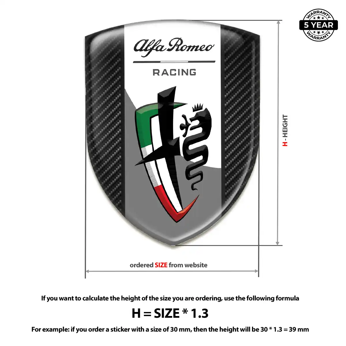 Alfa Romeo 3D Resin Sticker Superior Craft