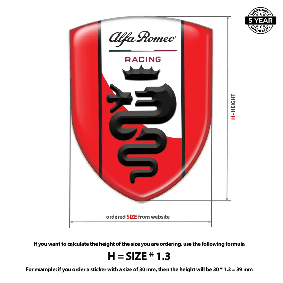 Alfa Romeo Automotive Emblem Sticker Deluxe Edition
