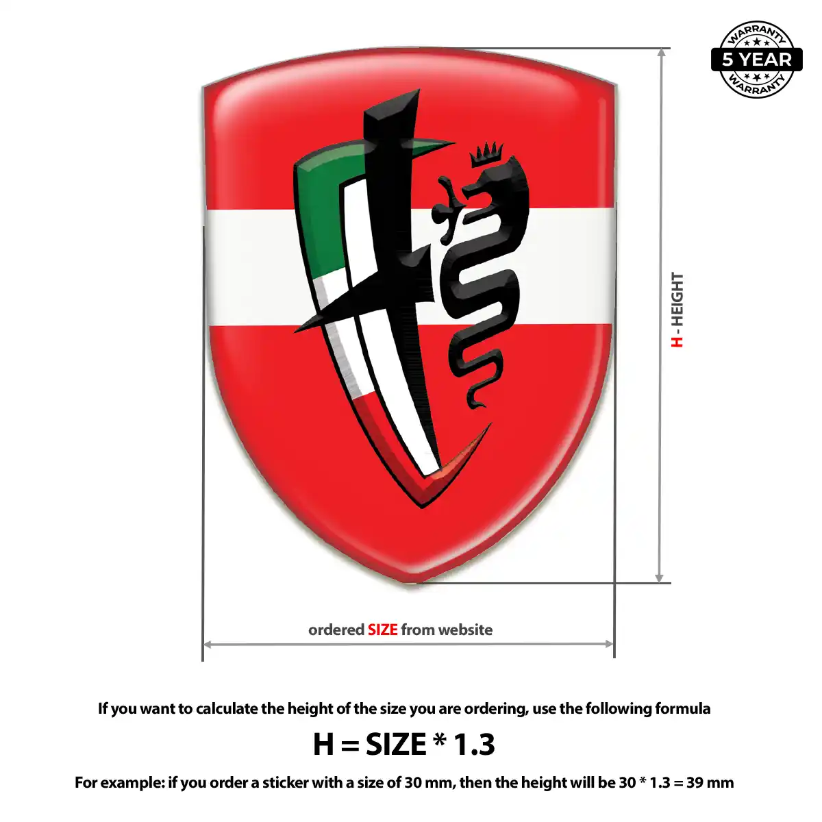 Alfa Romeo Automotive Emblem Sticker Elite Finish
