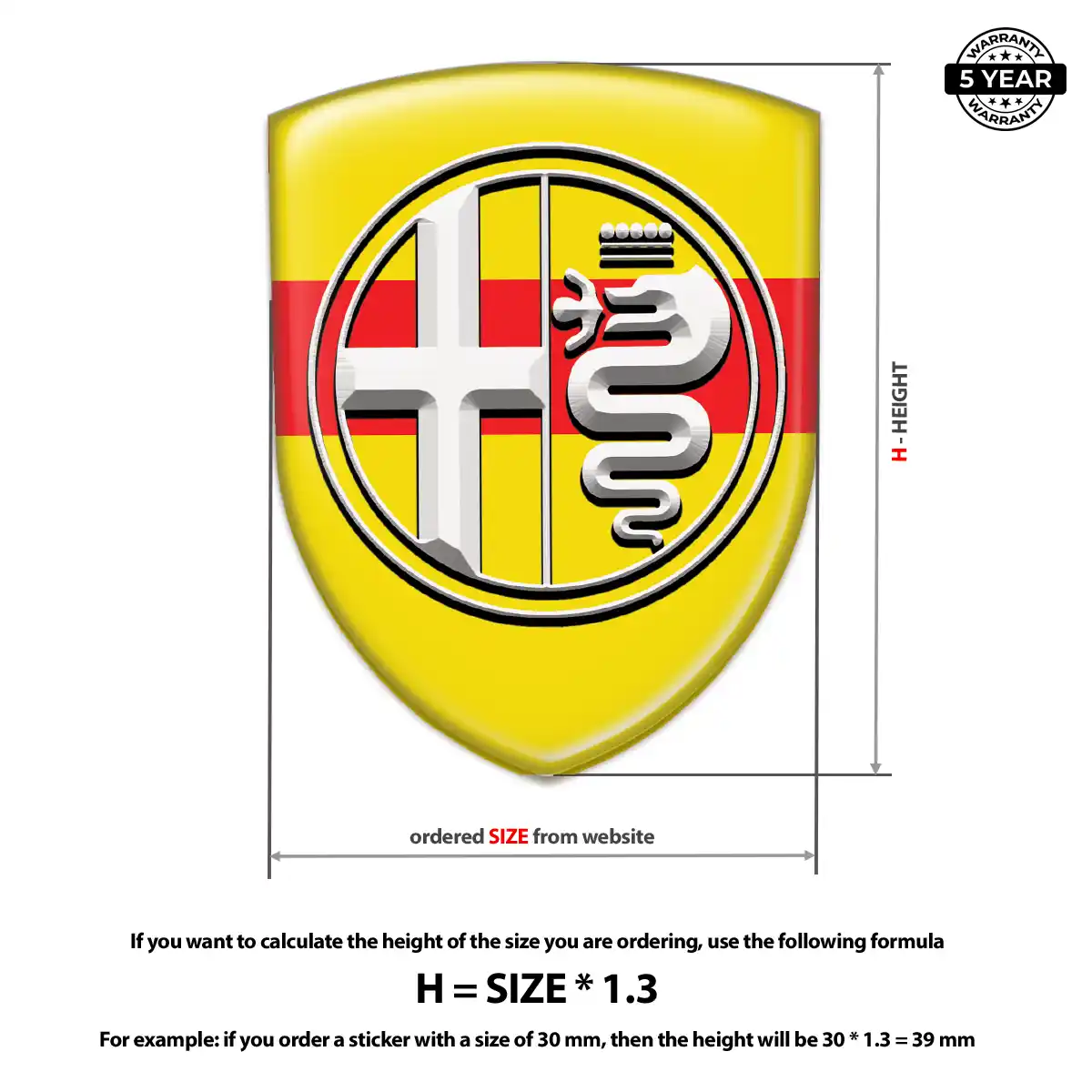 Alfa Romeo Automotive Emblem Sticker Prime Quality