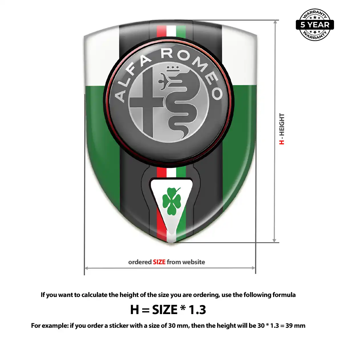 Alfa Romeo Automotive Logo Sticker Deluxe Edition