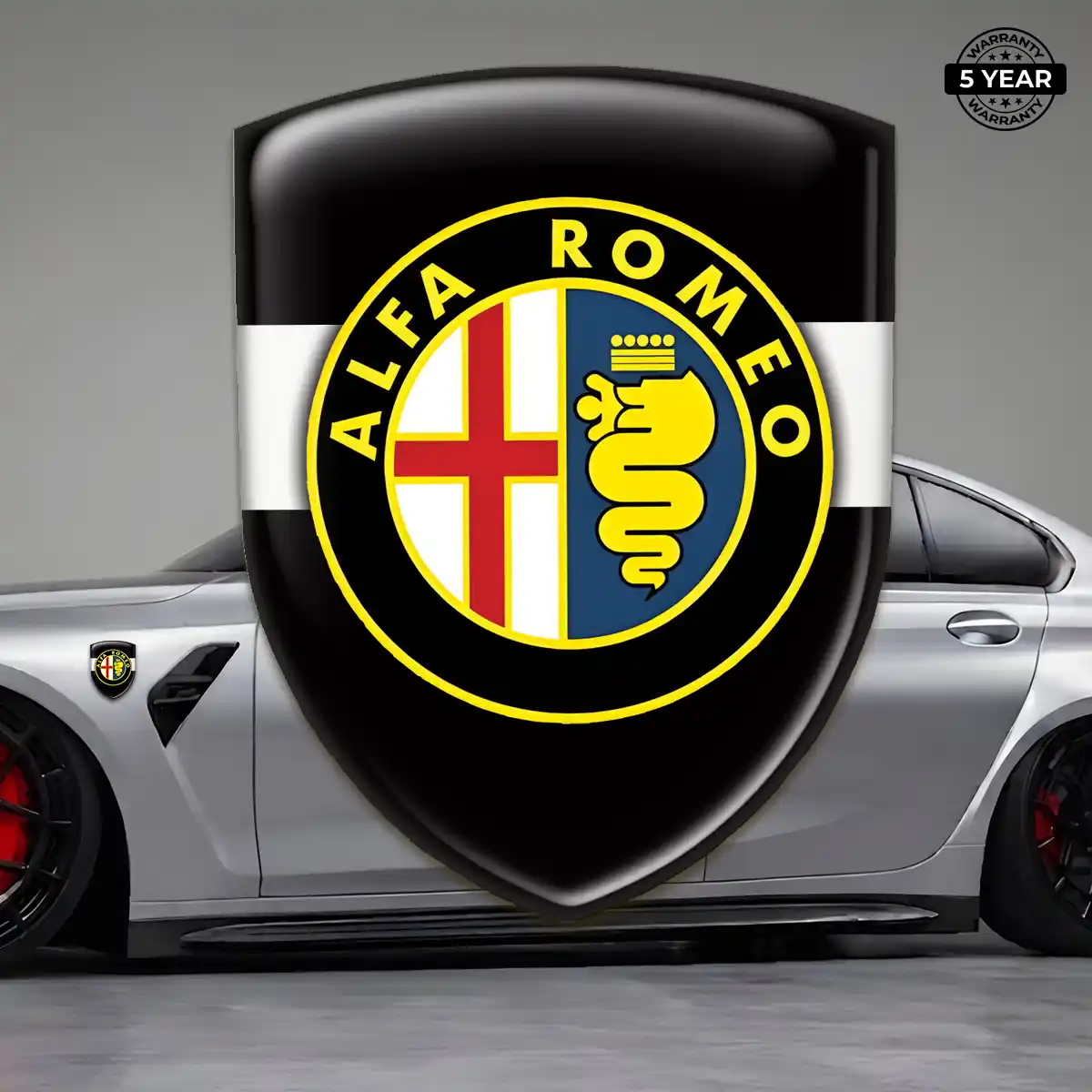 Alfa Romeo Automotive Logo Sticker Sleek Style