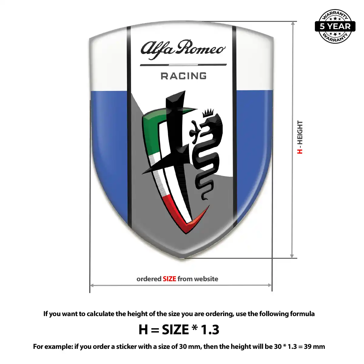 Alfa Romeo Automotive Resin Decal Refined Design