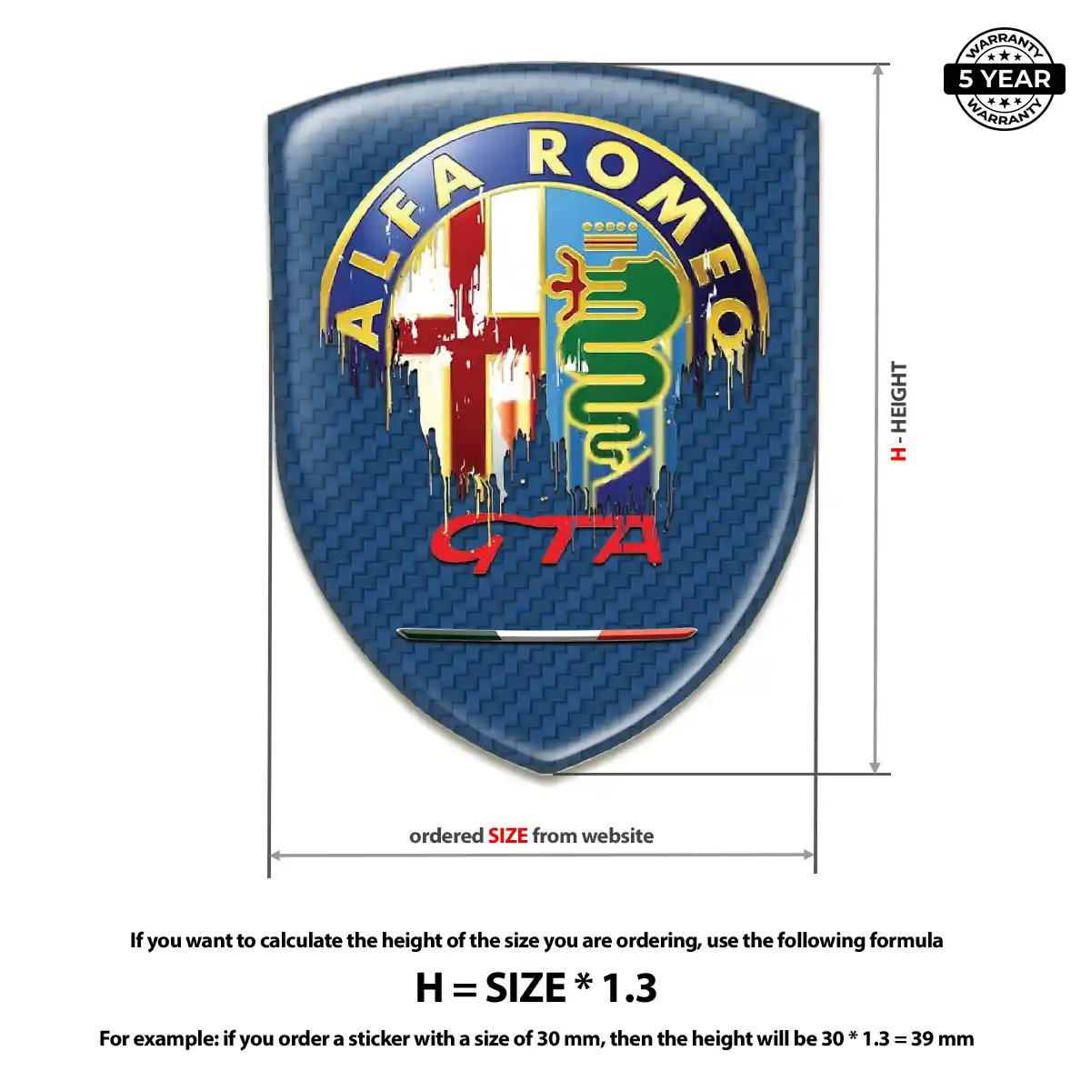 Alfa Romeo Car Badge Sticker Elite Finish