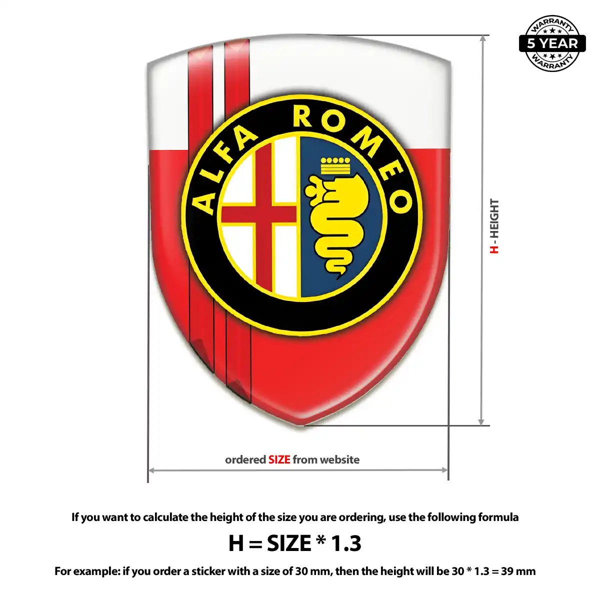 Alfa Romeo Car Badge Sticker Exclusive Series