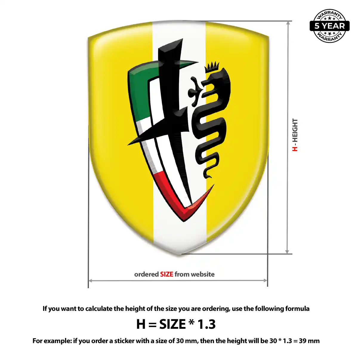Alfa Romeo Car Badge Sticker Prestige Line