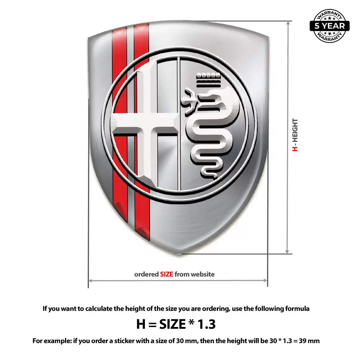 Alfa Romeo Car Badge Sticker Prime Quality
