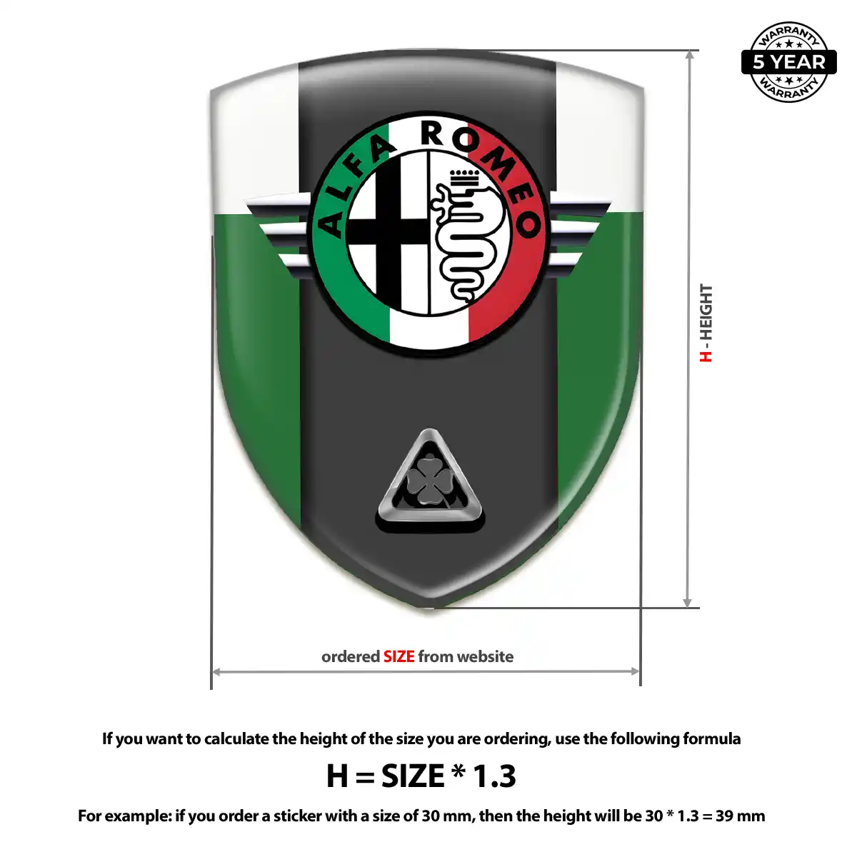 Alfa Romeo Car Badge Sticker Refined Design