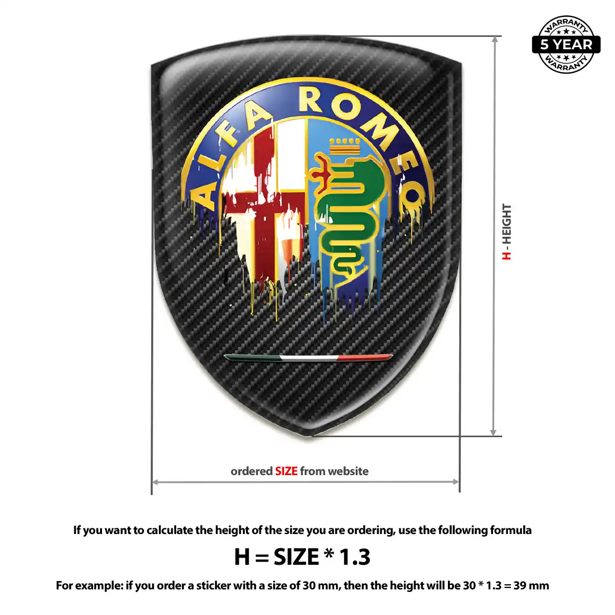 Alfa Romeo Car Badge Sticker Signature Grade