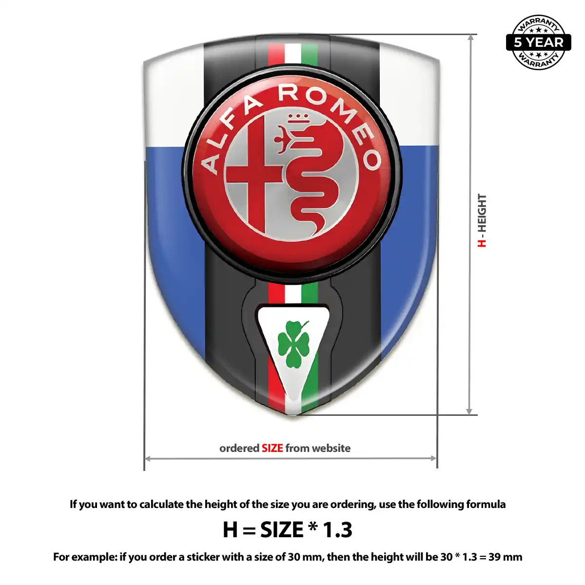 Alfa Romeo Car Emblem Decal Elite Finish