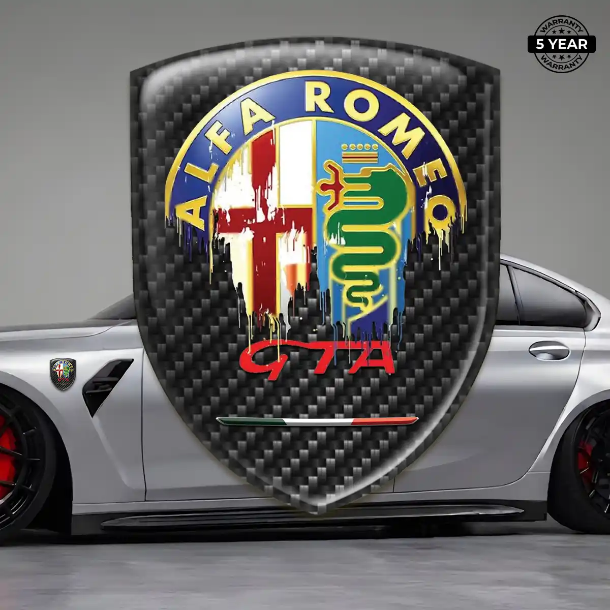 Alfa Romeo Car Emblem Overlay Sleek Style