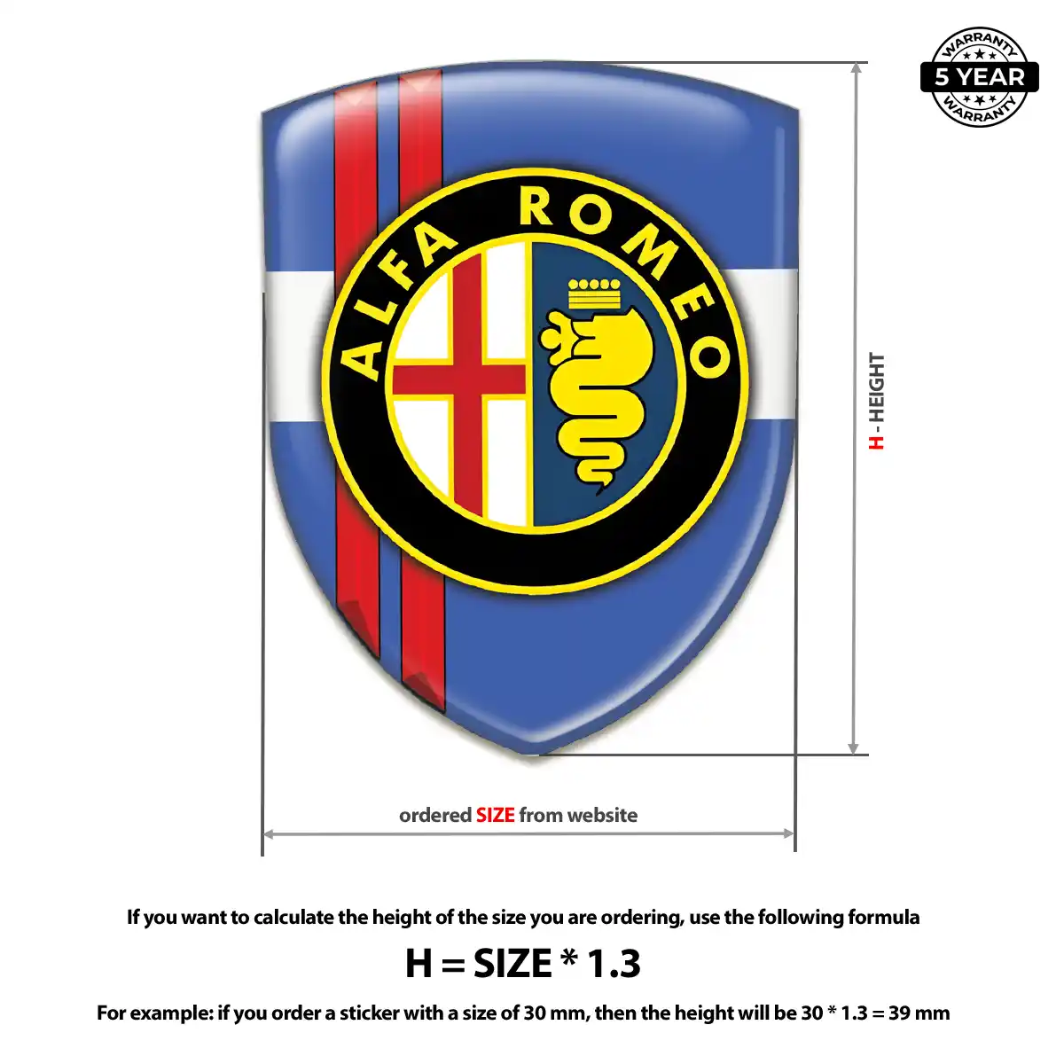 Alfa Romeo Car Emblem Sticker Elite Finish