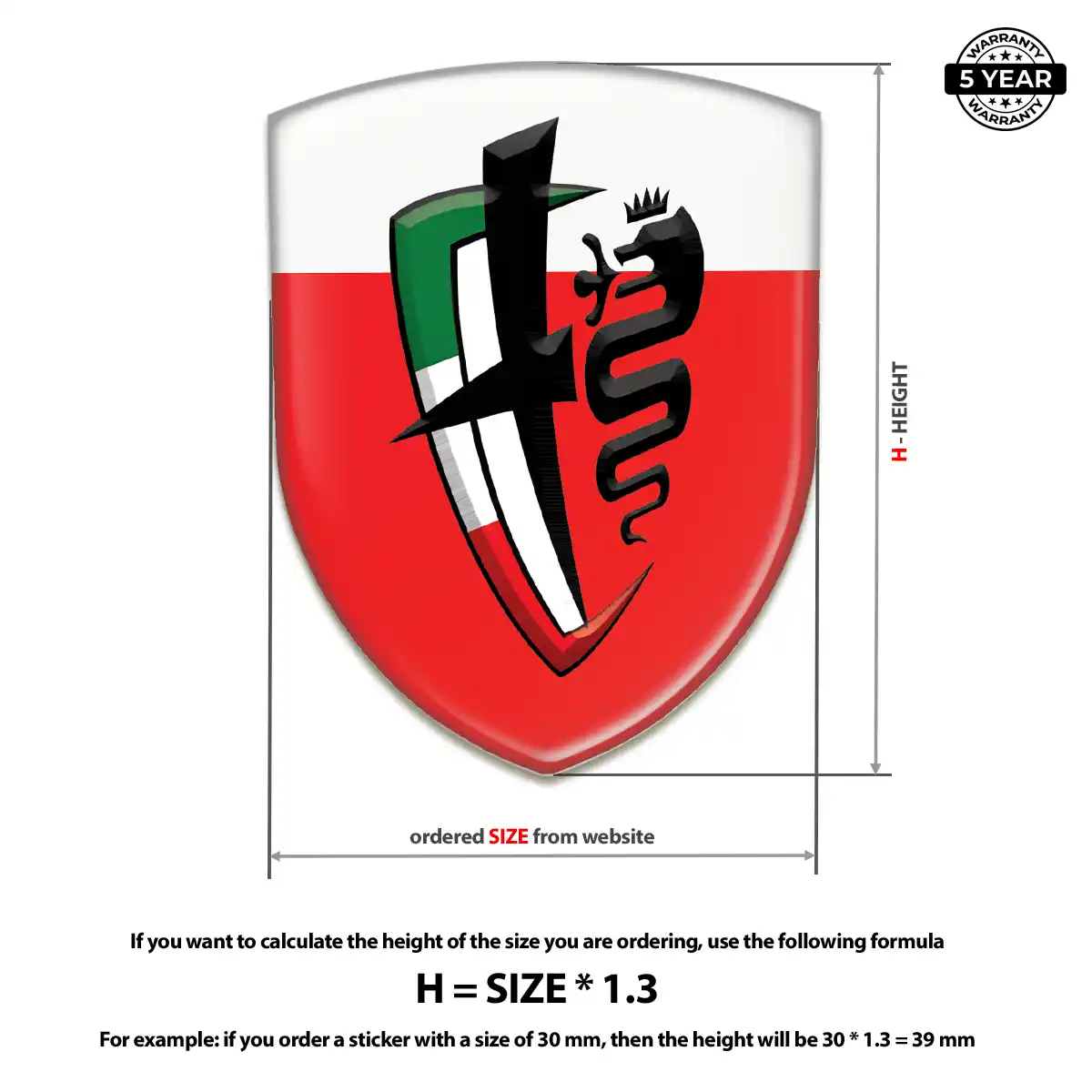 Alfa Romeo Car Emblem Sticker Signature Grade