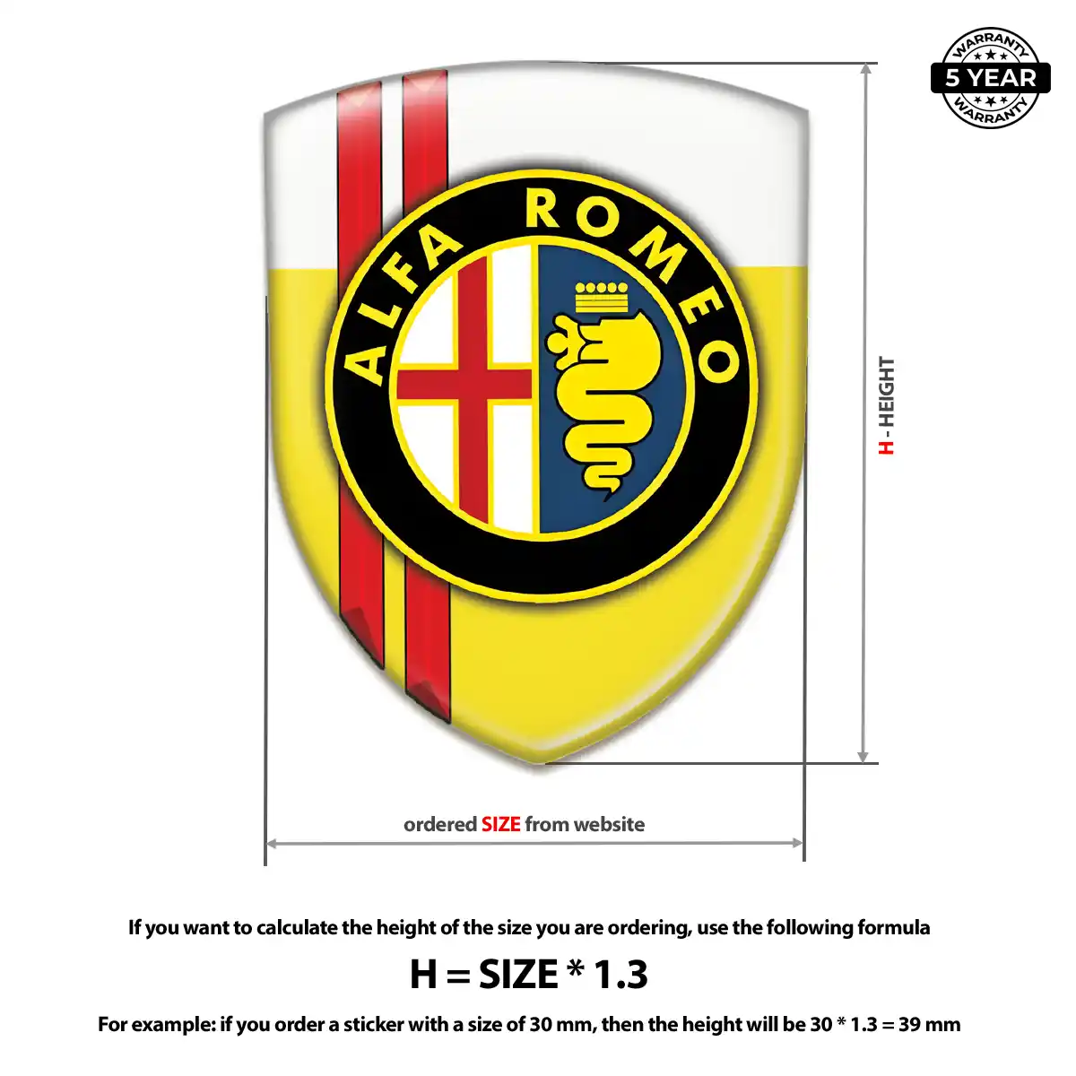 Alfa Romeo Car Logo Decal Deluxe Edition