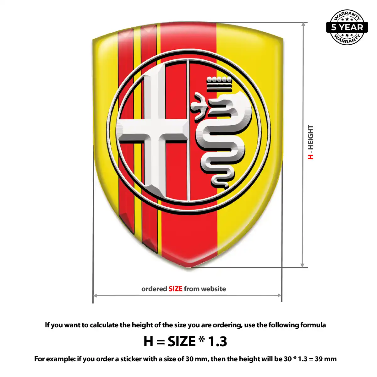 Alfa Romeo Car Logo Decal Elite Finish