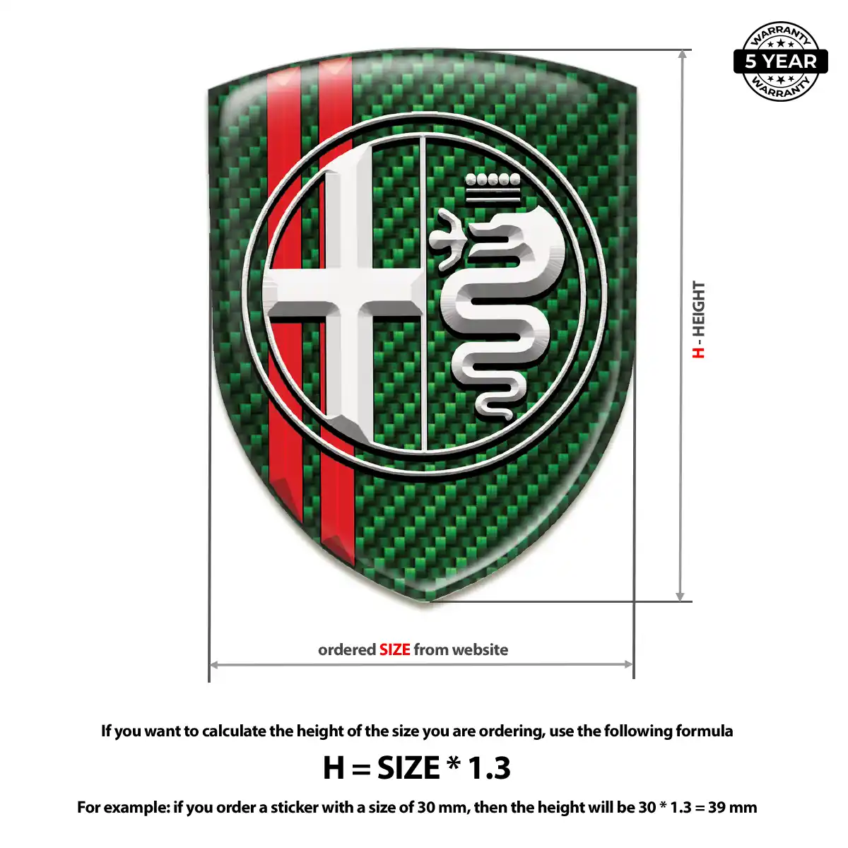 Alfa Romeo Car Logo Decal Prestige Line