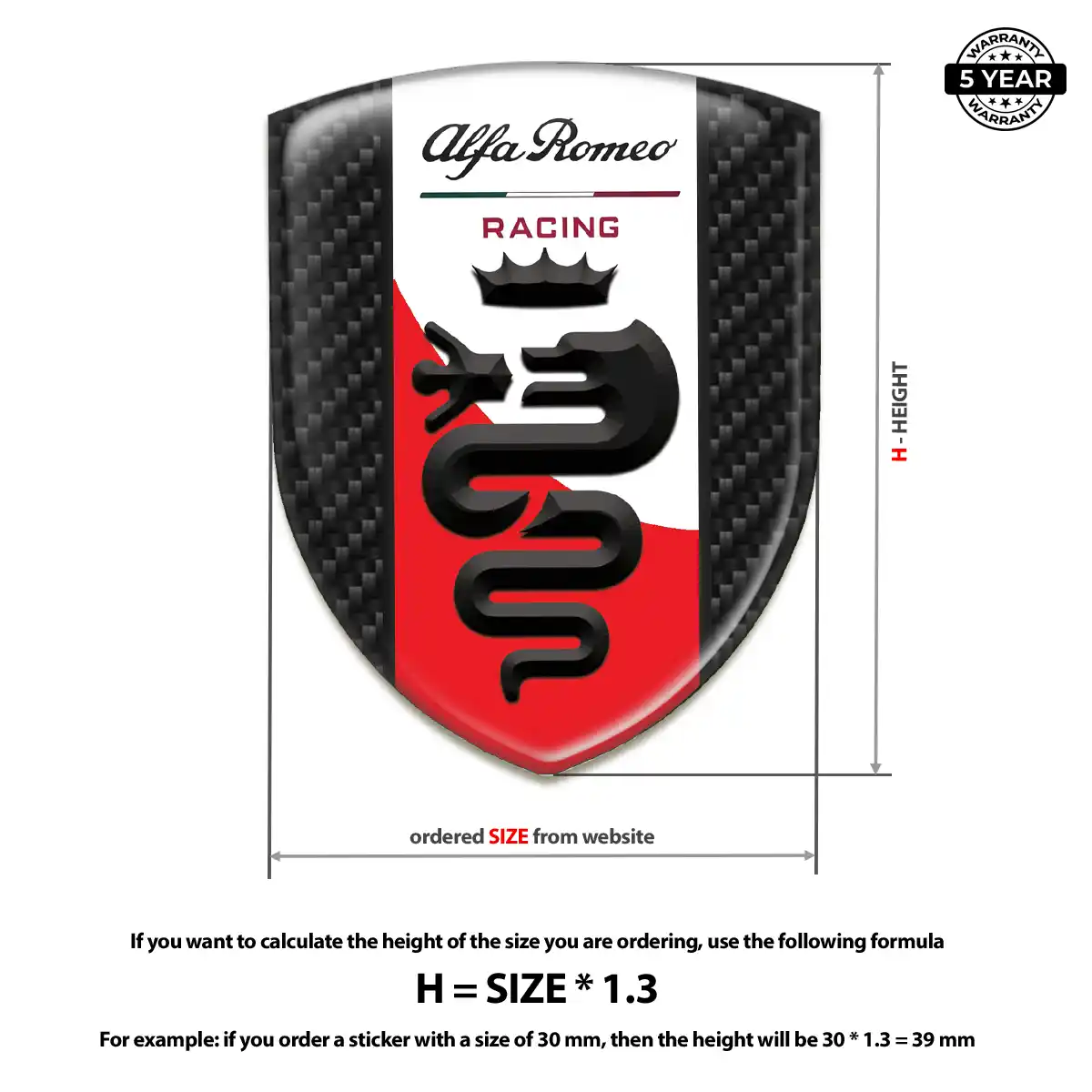Alfa Romeo Domed Badge Elite Finish