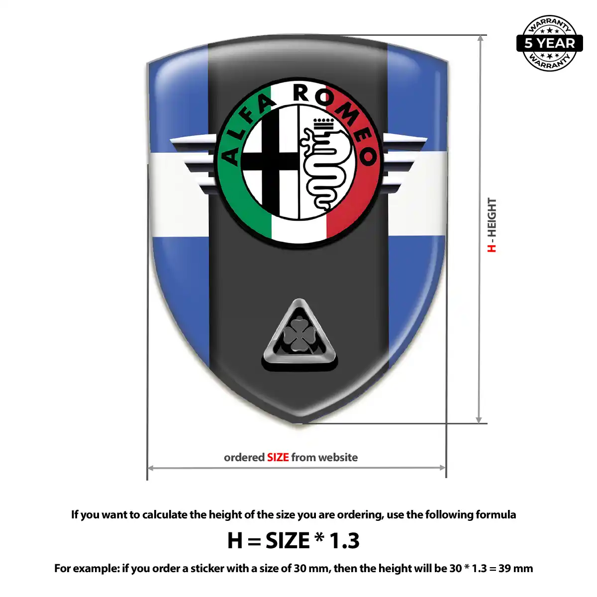 Alfa Romeo Domed Car Sticker Deluxe Edition