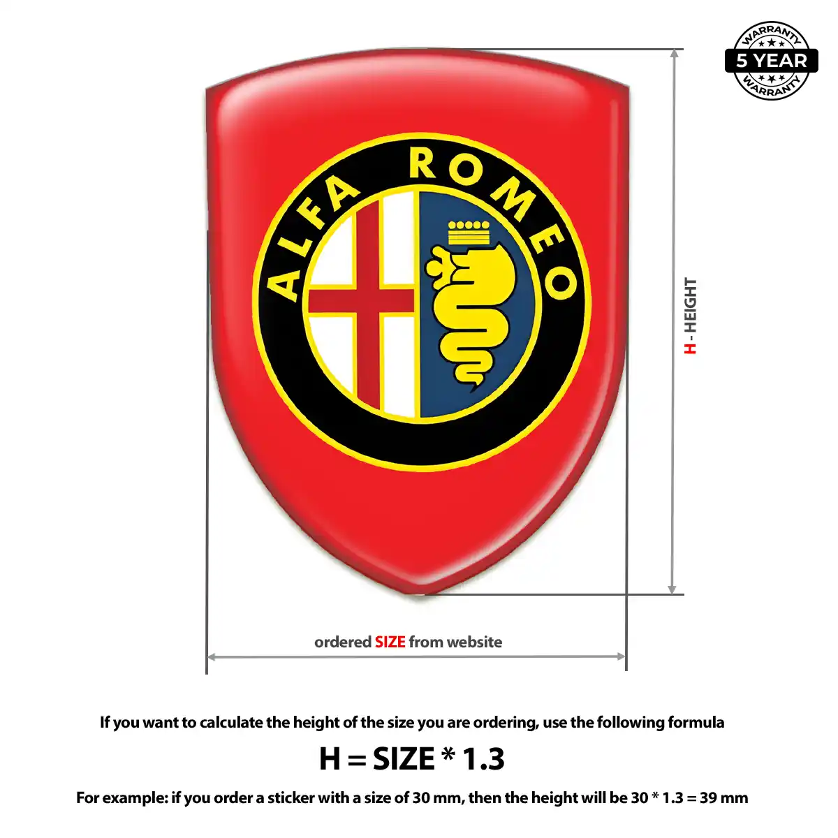 Alfa Romeo Domed Car Sticker Elite Finish