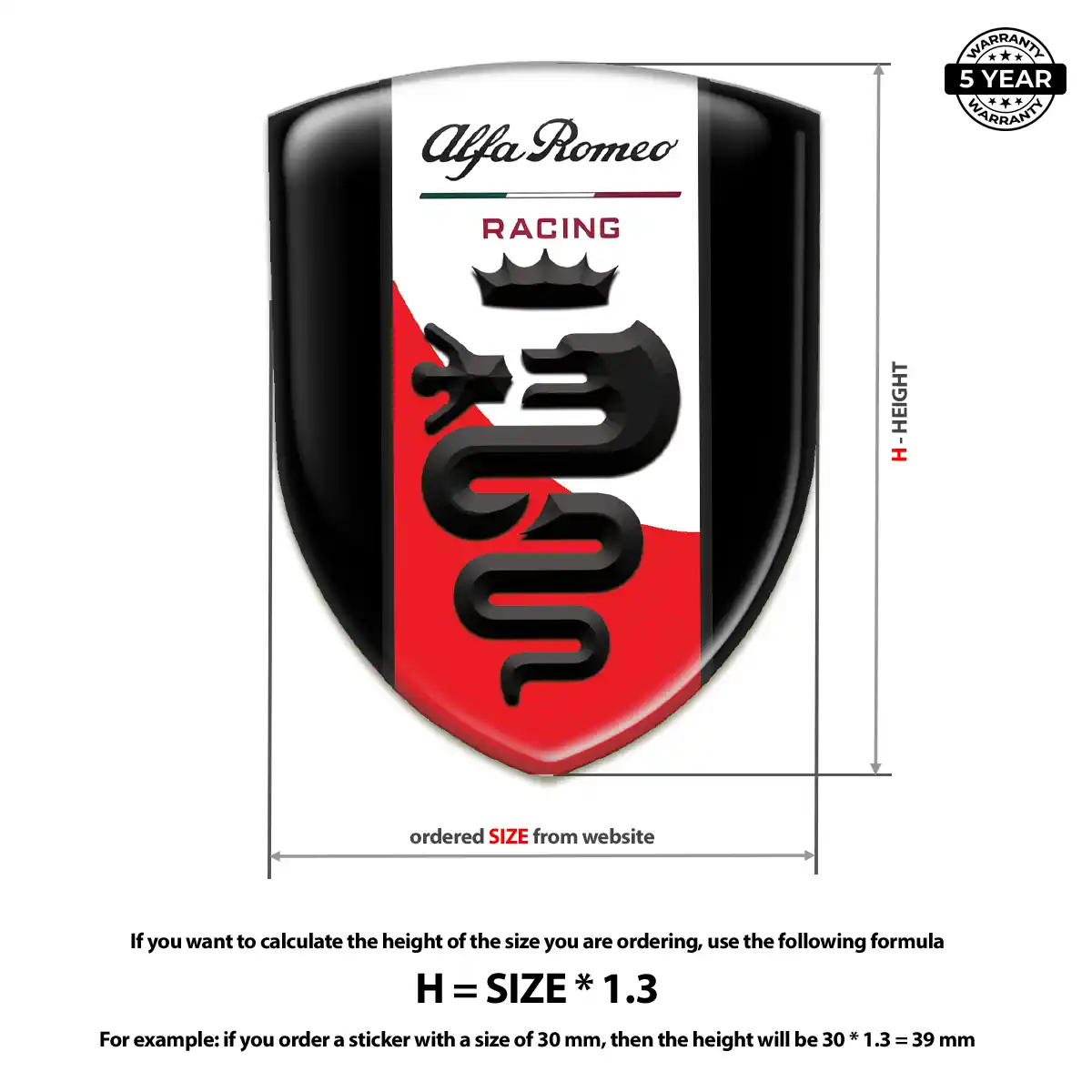Alfa Romeo Domed Car Sticker Exclusive Series