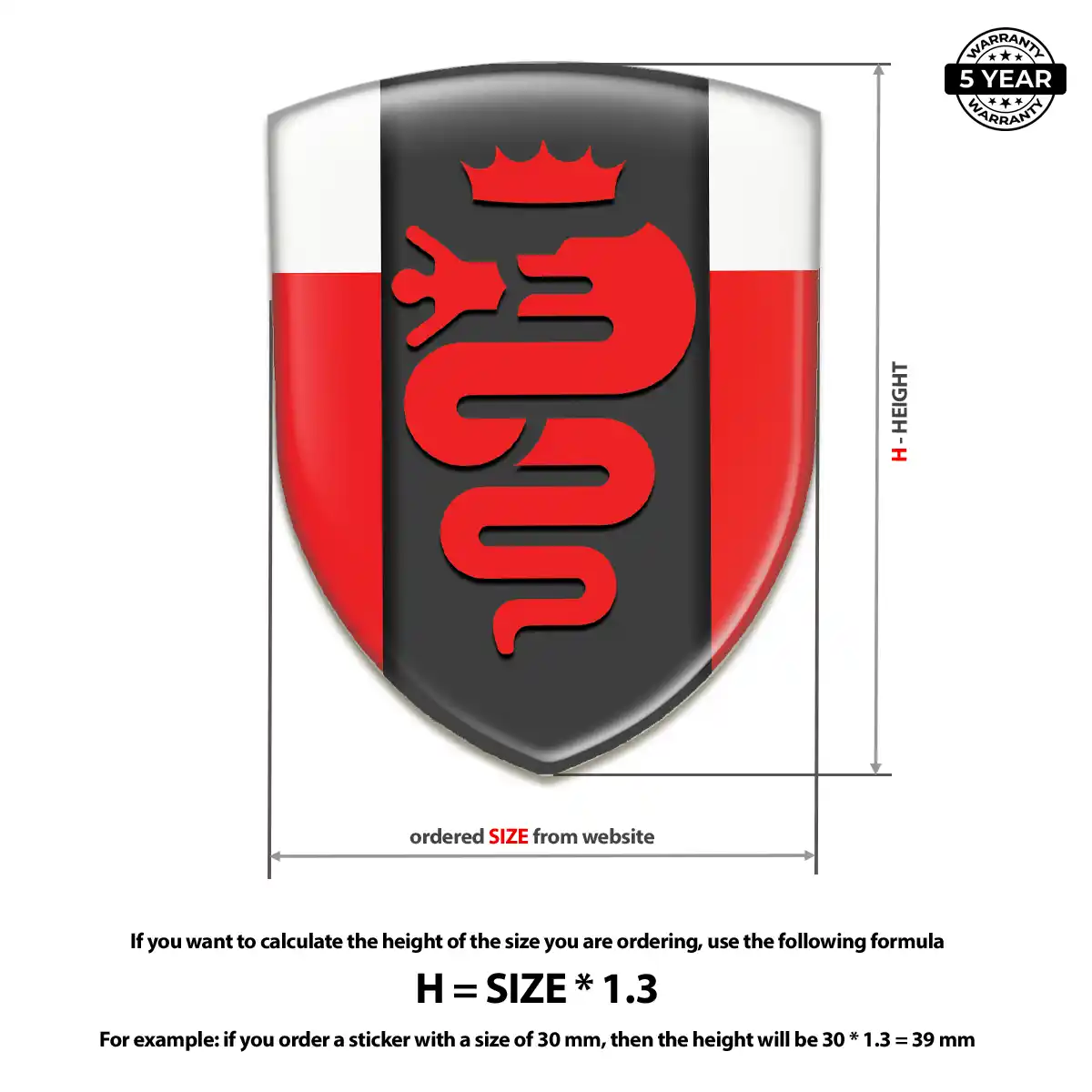Alfa Romeo Domed Car Sticker Prestige Line