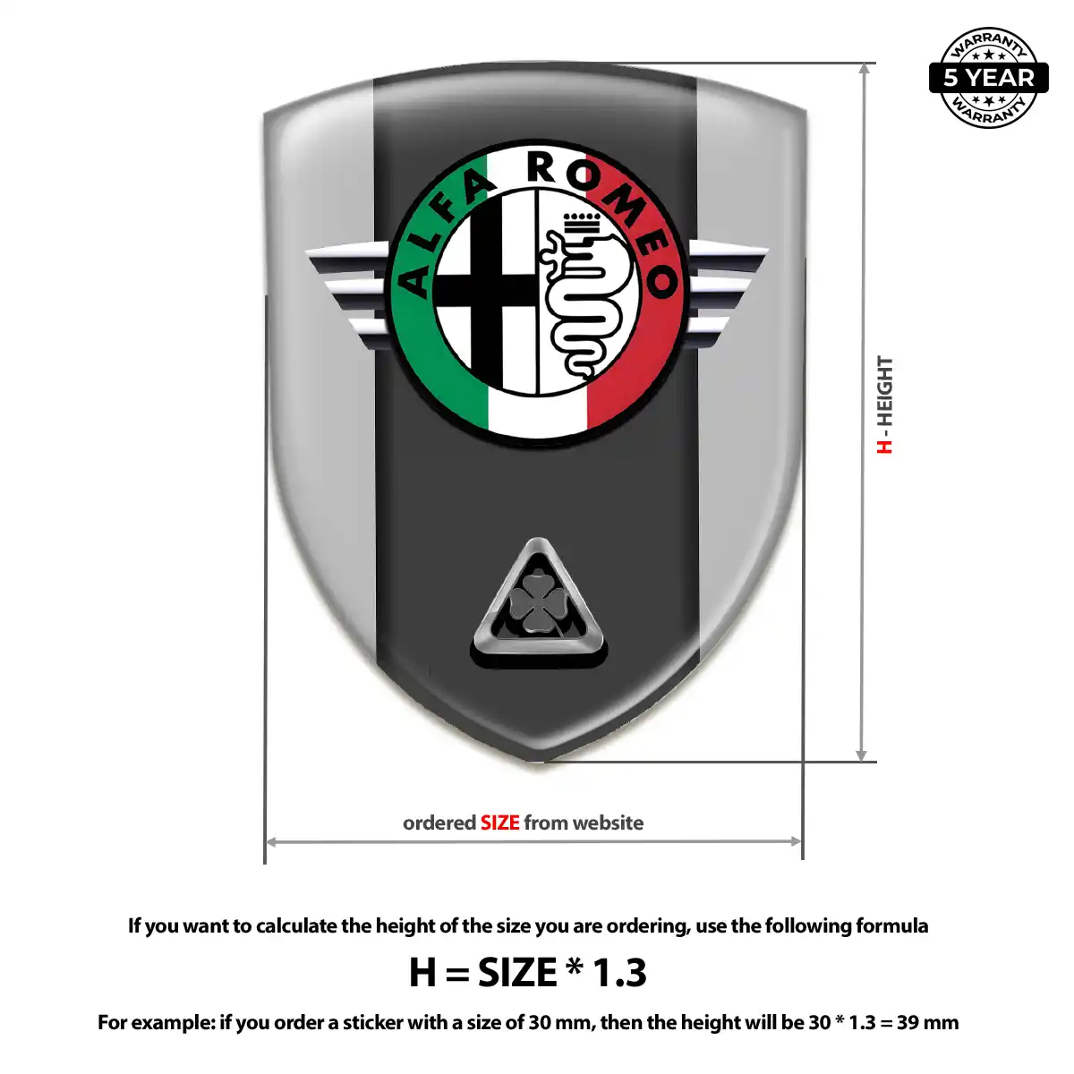 Alfa Romeo Domed Car Sticker Prime Quality