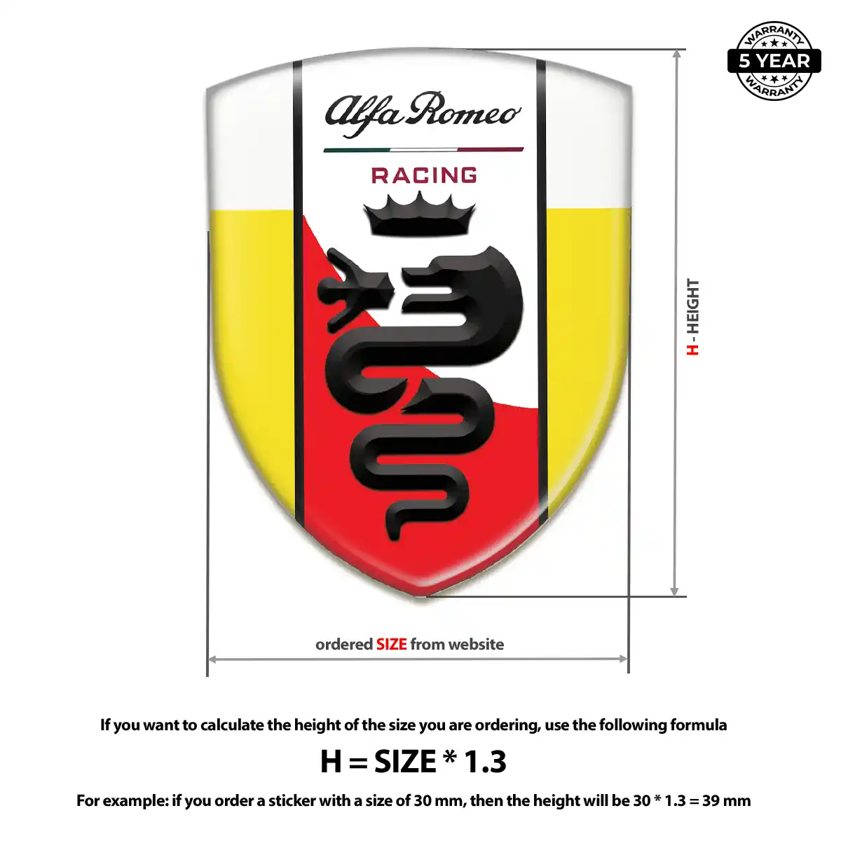 Alfa Romeo Domed Car Sticker Refined Design