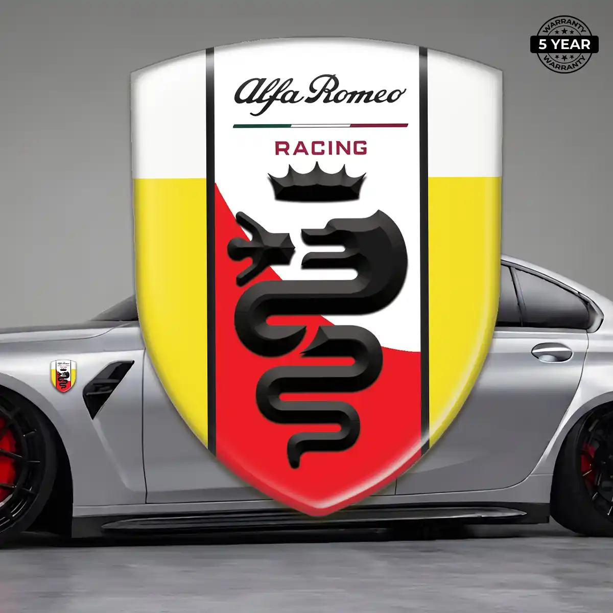 Alfa Romeo Domed Car Sticker Refined Design