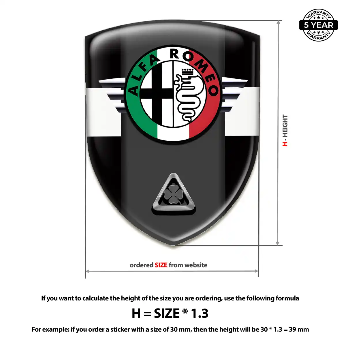 Alfa Romeo Domed Car Sticker Signature Grade
