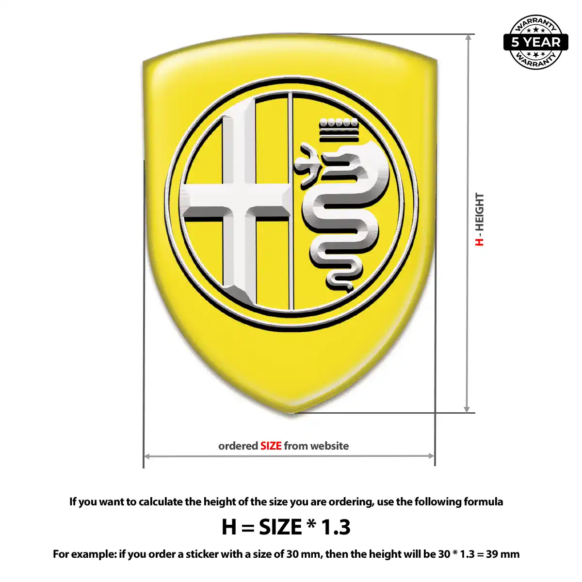 Alfa Romeo Domed Car Sticker Sleek Style