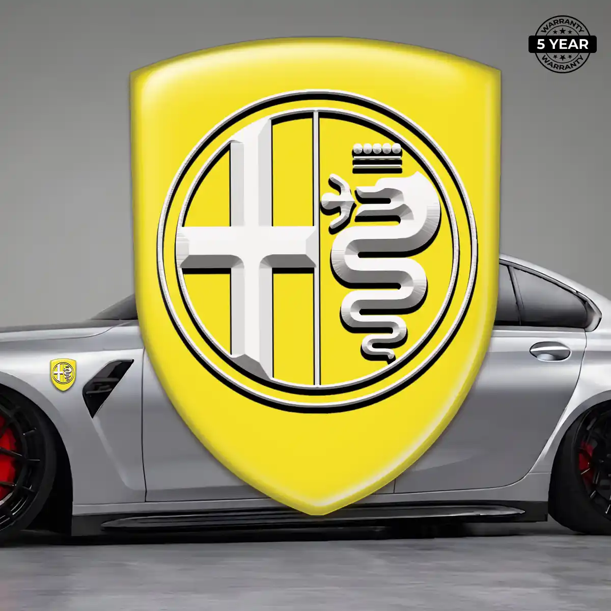 Alfa Romeo Domed Car Sticker Sleek Style